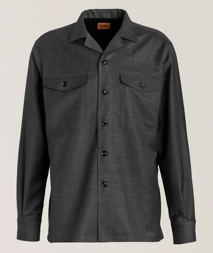 Textured Virgin Wool-Blend Overshirt