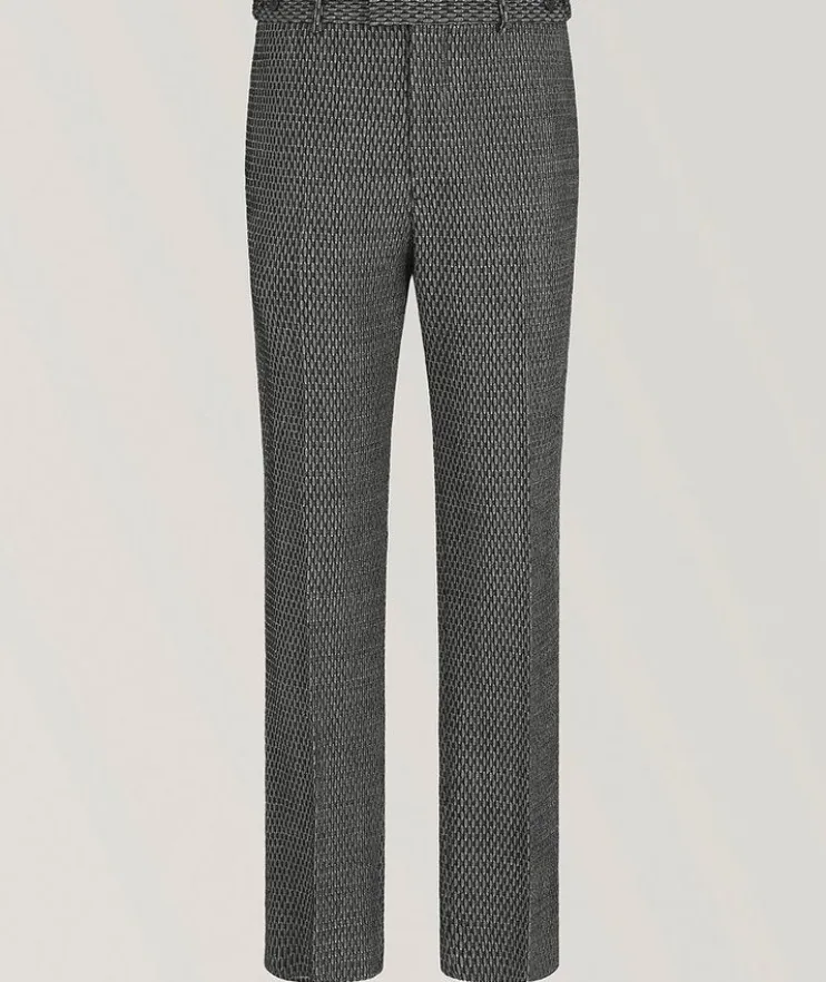 Textured Virgin Wool Trousers