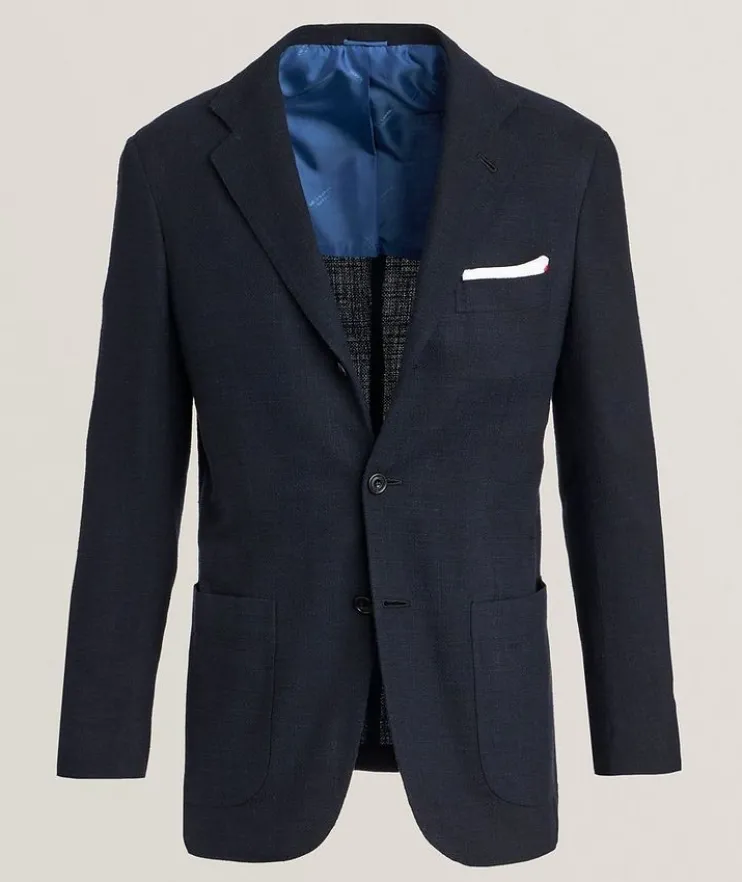Textured Wool-Blend Sport Jacket