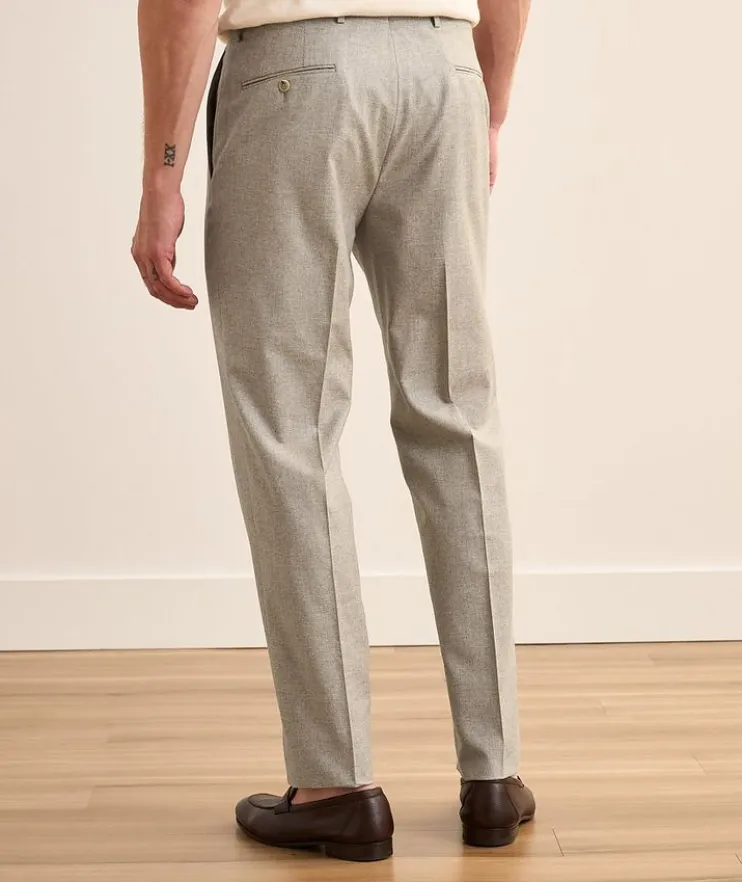 Textured Wool-Cotton-Silk Blend Dress Pants