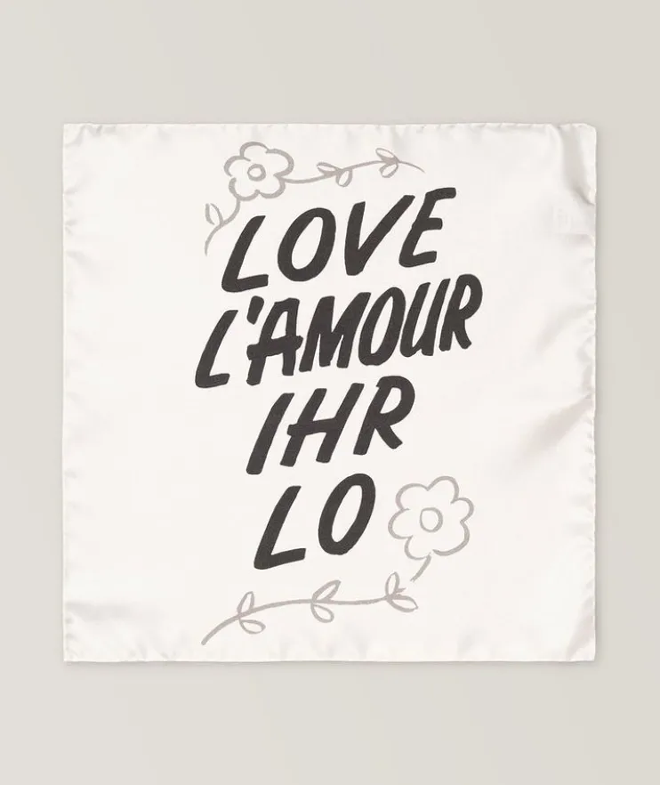 The Beatles Collection "Love L'Amour Ihr Lo" Silk Pocket Square