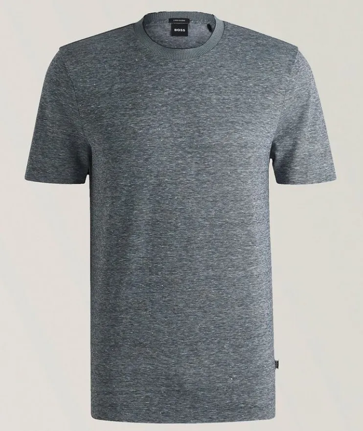 Thompson Cotton-Linen Crewneck T-Shirt