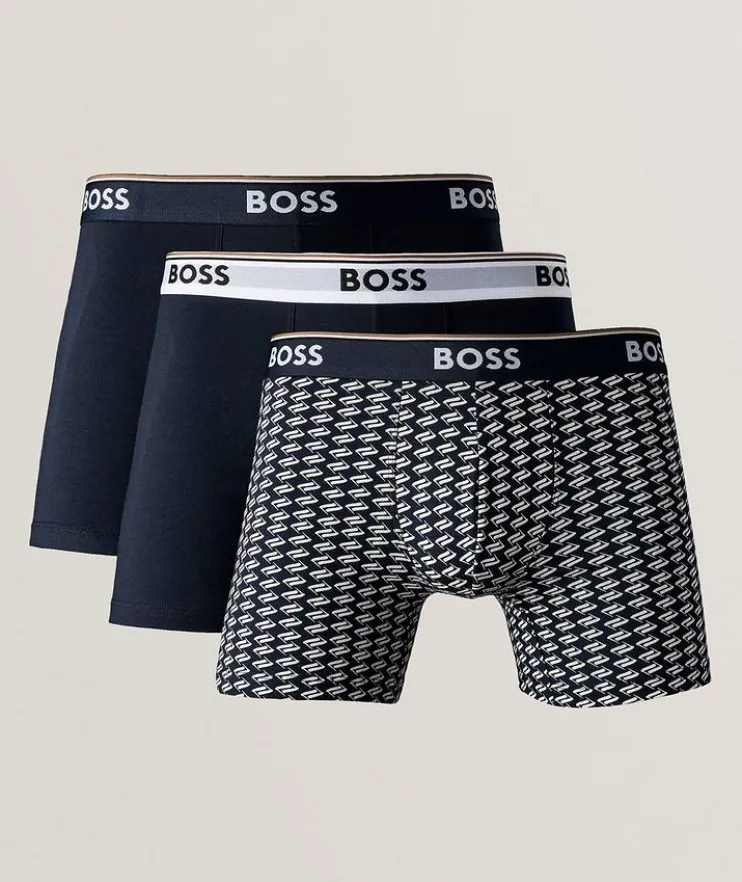 Three-Pack Micro Power Stretch-Cotton Boxer Briefs