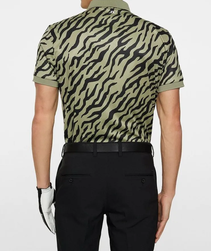 Tiger-Print Tech Polo Shirt