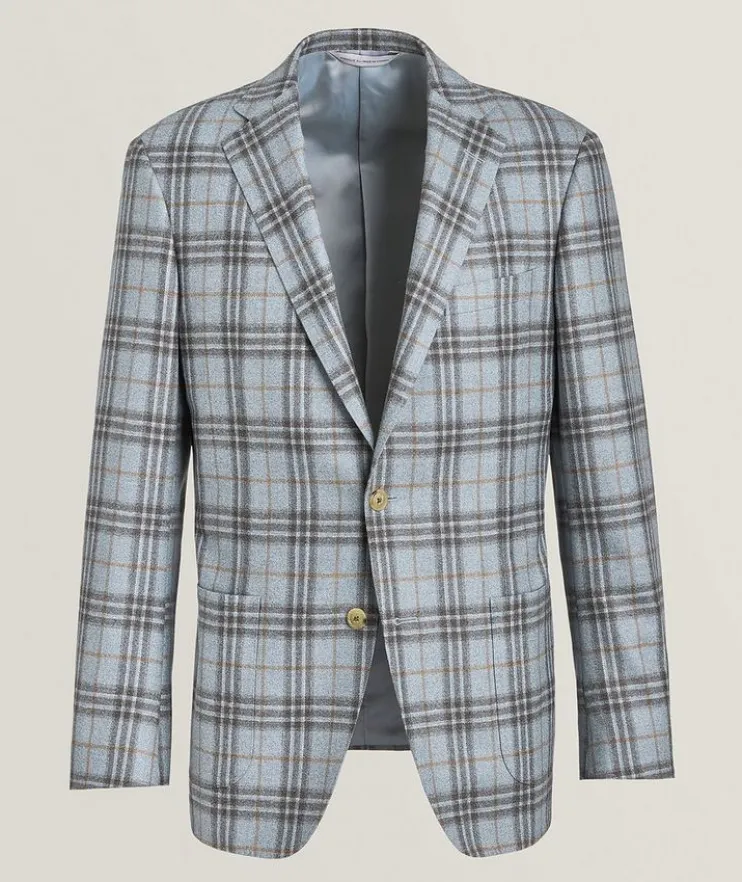 Tobacco Plaid Wool Sport Jacket