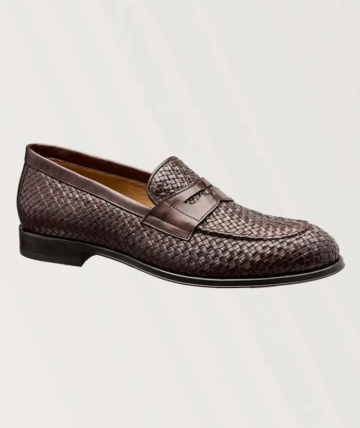 Toledo Woven Leather Penny Loafers