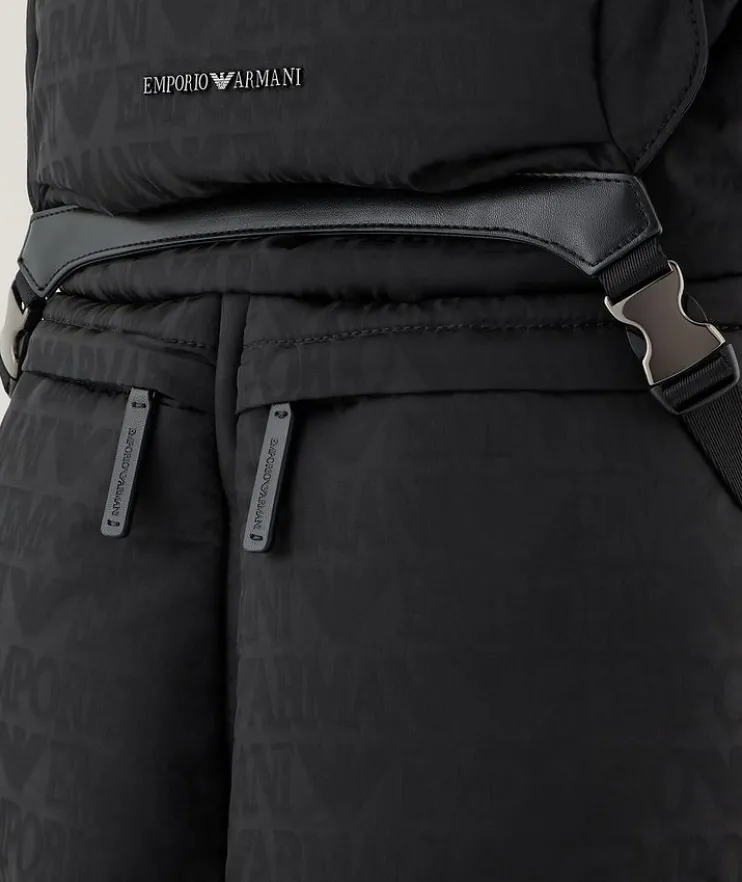 Tonal Allover Jacquard Logo Nylon Backpack