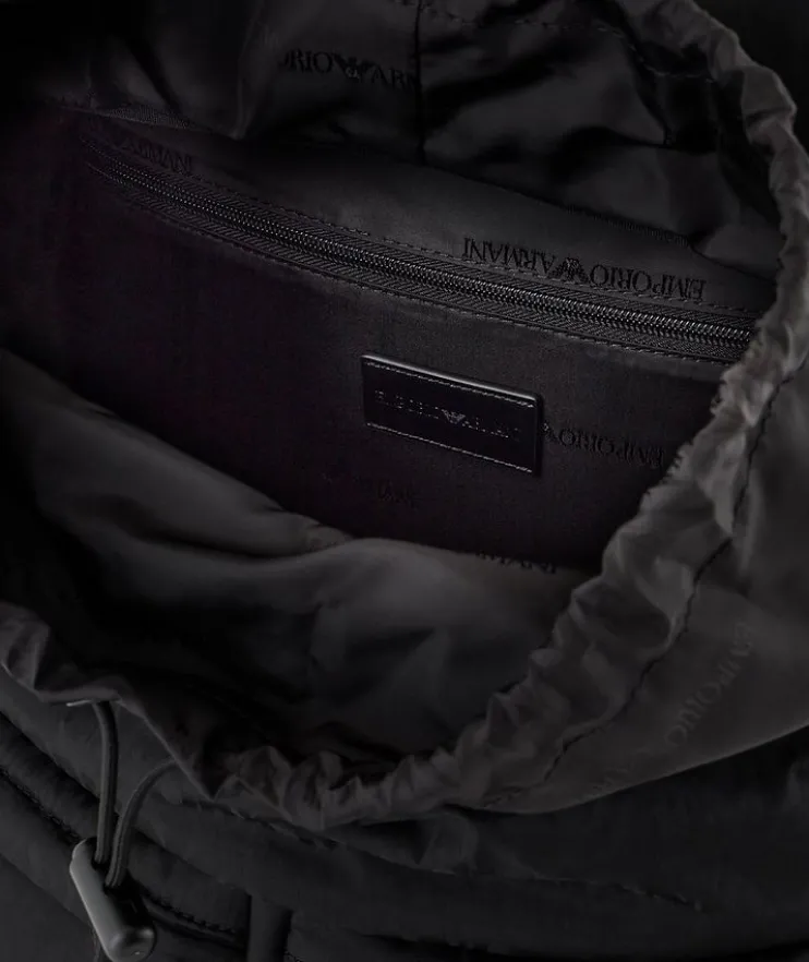 Tonal Allover Jacquard Logo Nylon Backpack