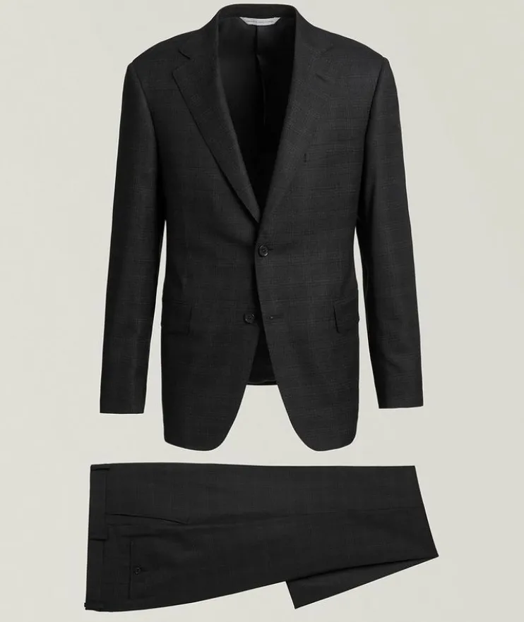 Tonal Check Stretch-Wool Suit