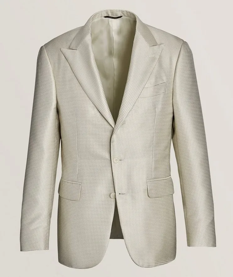 Tonal Jacquard Tuxedo Jacket