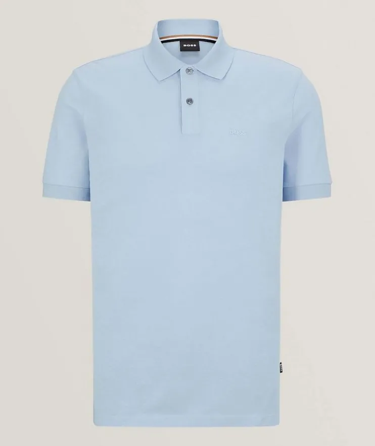 Tonal Logo Organic Cotton Piqué Polo