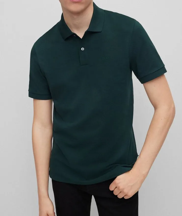 Tonal Logo Organic Cotton Piqué Polo