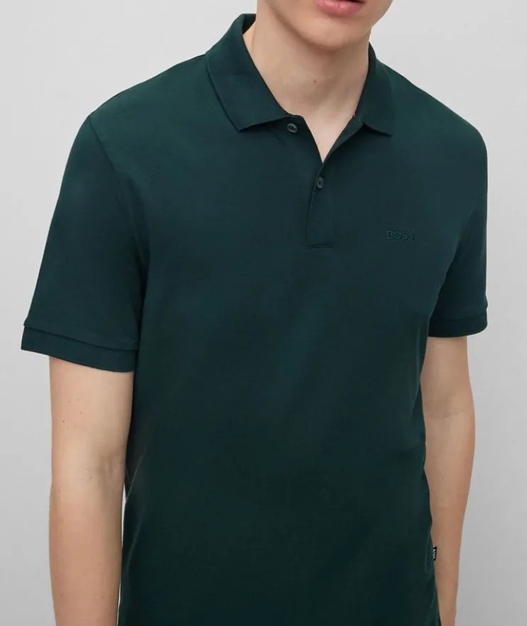 Tonal Logo Organic Cotton Piqué Polo