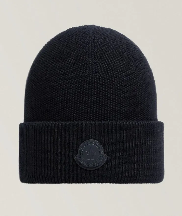 Tonal Logo Patch Cotton-Cashmere Knit Toque