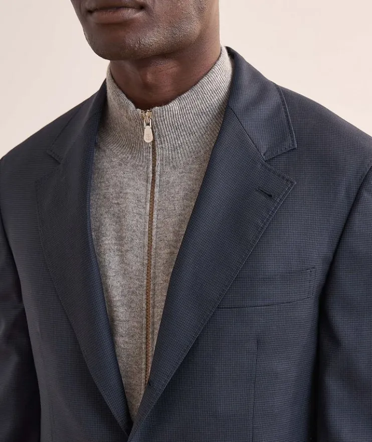 Tonal Micro-Houndstooth Virgin Wool Suit