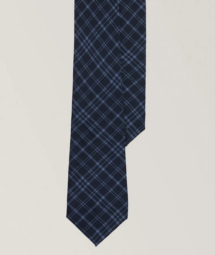 Tonal Plaid Cashmere-Silk Tie
