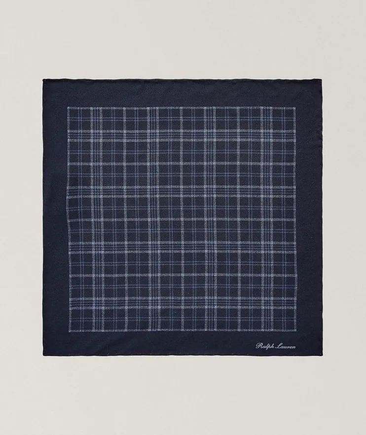 Tonal Plaid Crepe Pocket Square