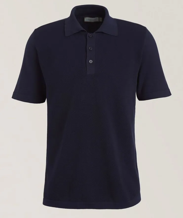 Tonal Textured Cotton Polo