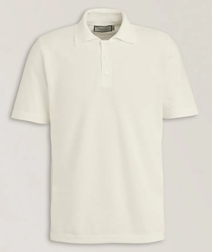 Tonal Textured Cotton Polo