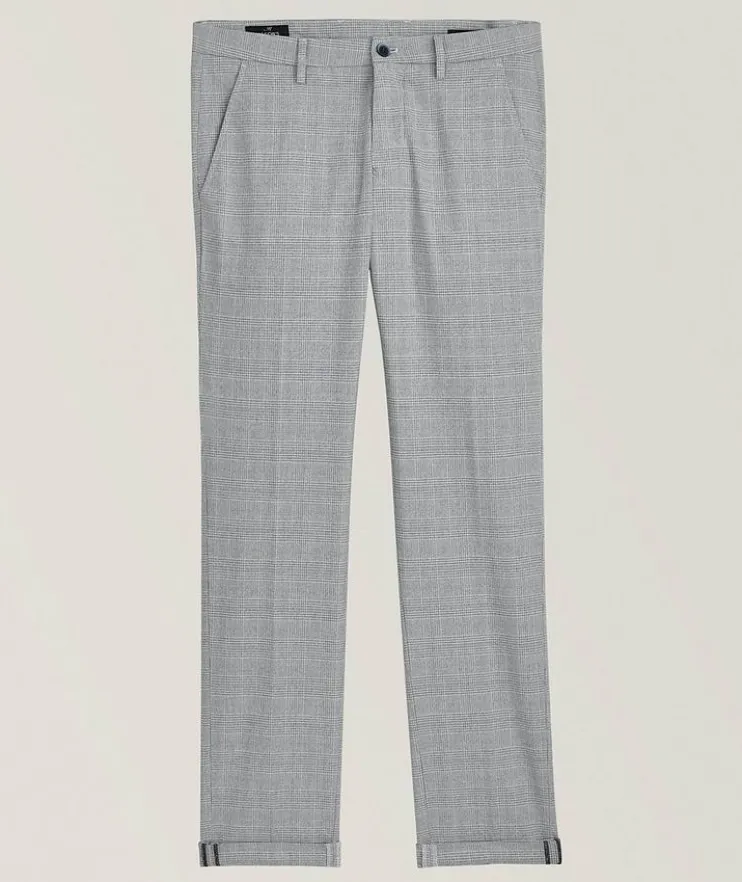 Torino Glen Check Twill Stretch-Cotton Chinos