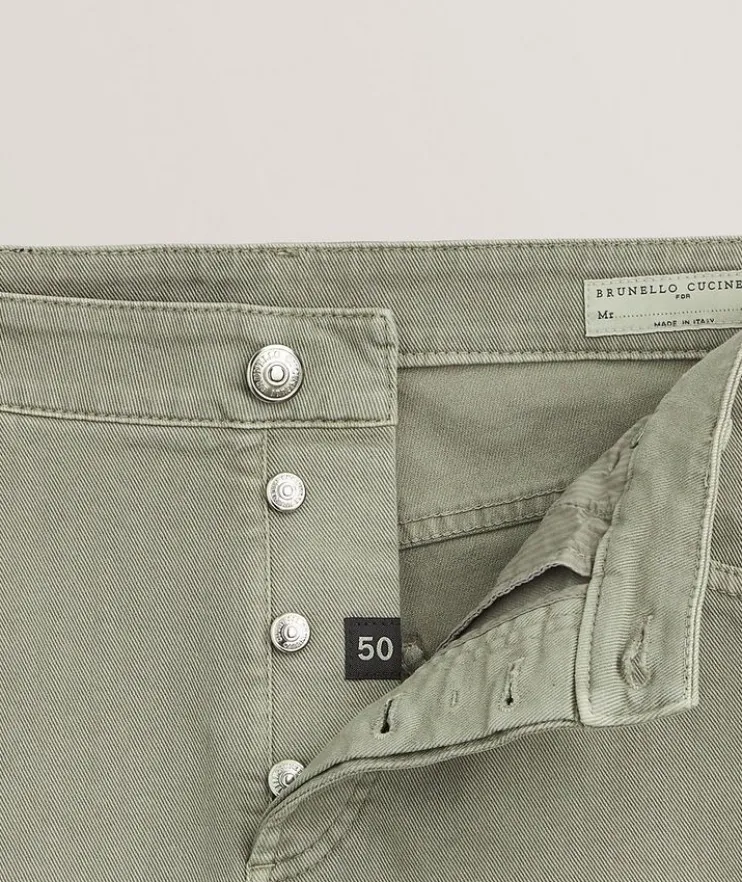 Traditional-Fit Denim Five-Pocket Pants