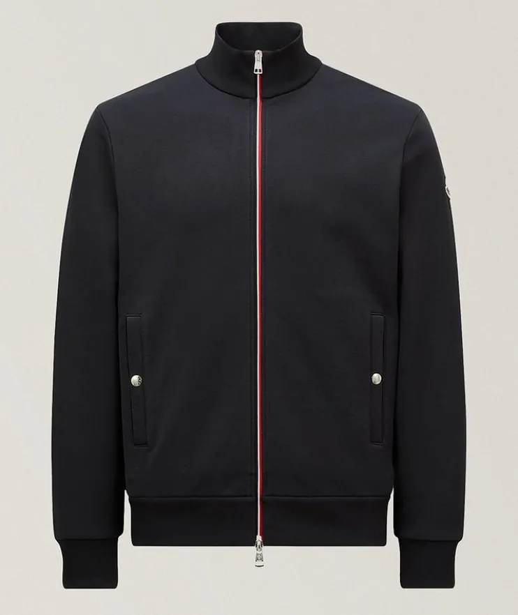 Tricolour-Trimmed Cotton Zip-Up Sweatshirt