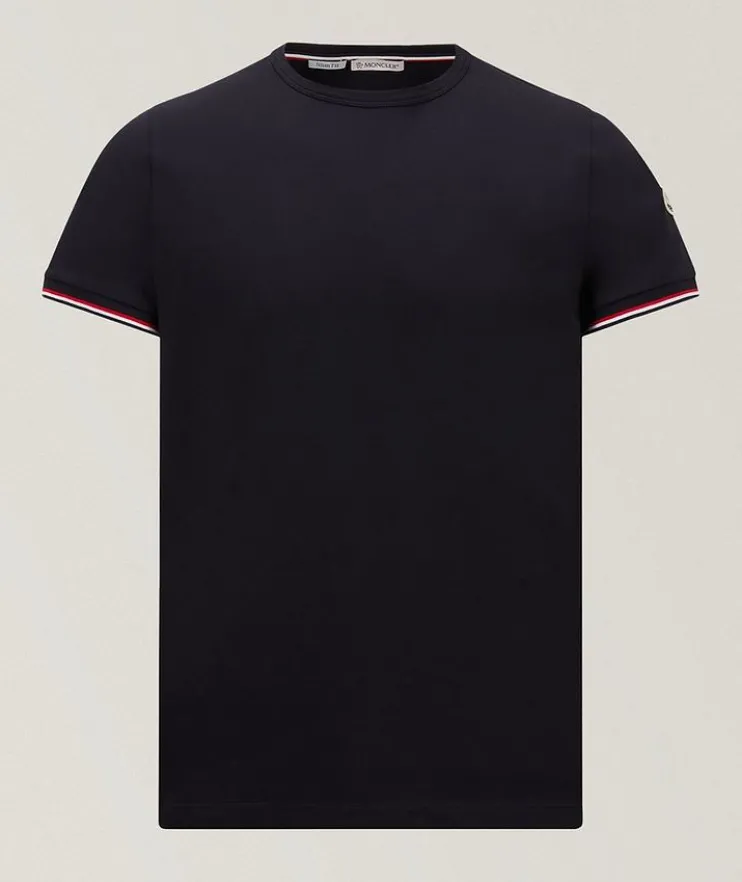 Tricolour-Trimmed Stretch-Cotton T-Shirt