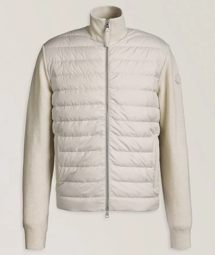 Tricot Hybrid Down Wool-Cashmere Cardigan