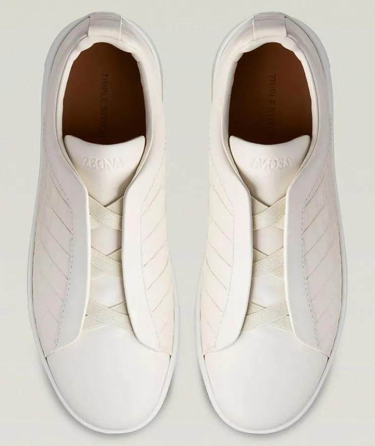 Triple Stitch Alligator Leather Sneakers