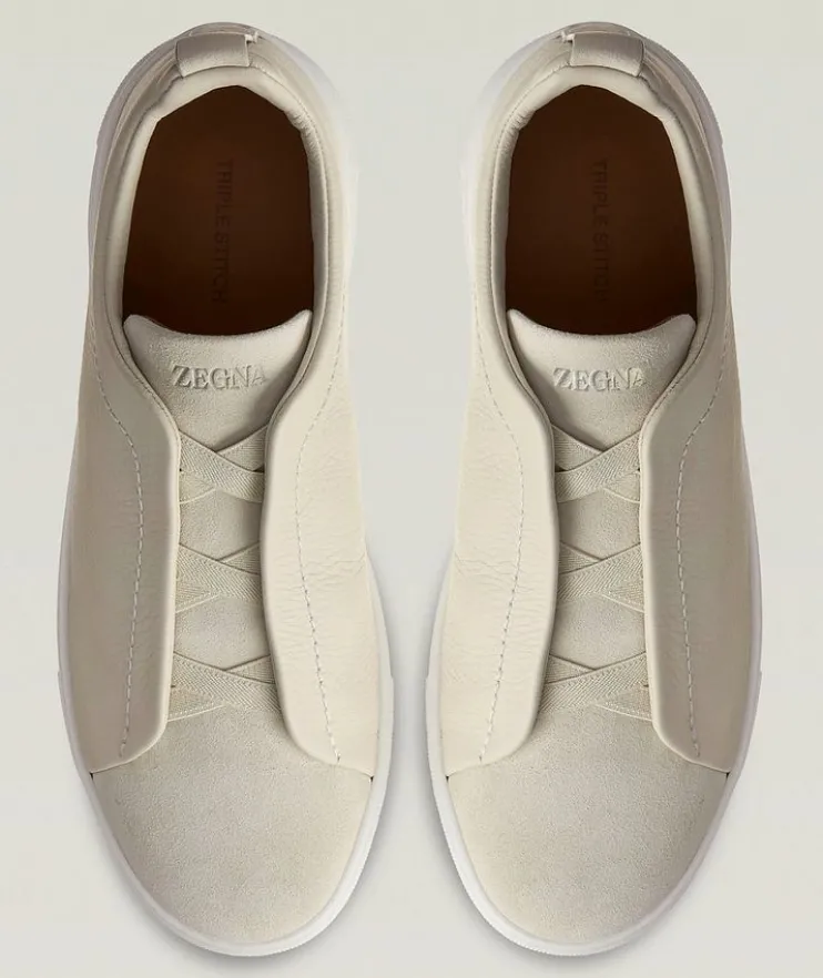 Triple Stitch Leather & Suede Sneakers