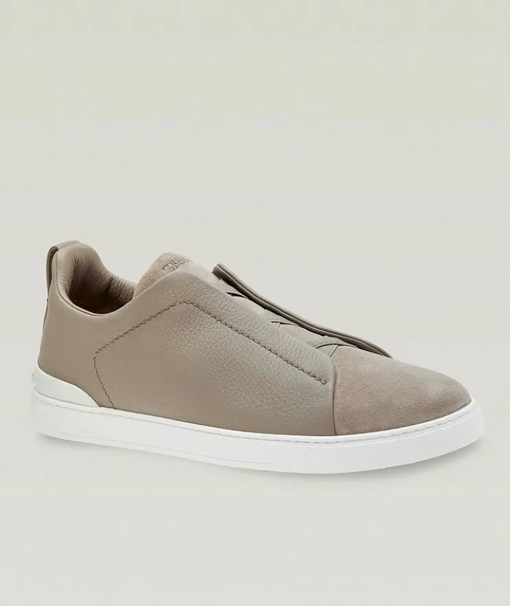 Triple Stitch Leather & Suede Sneakers