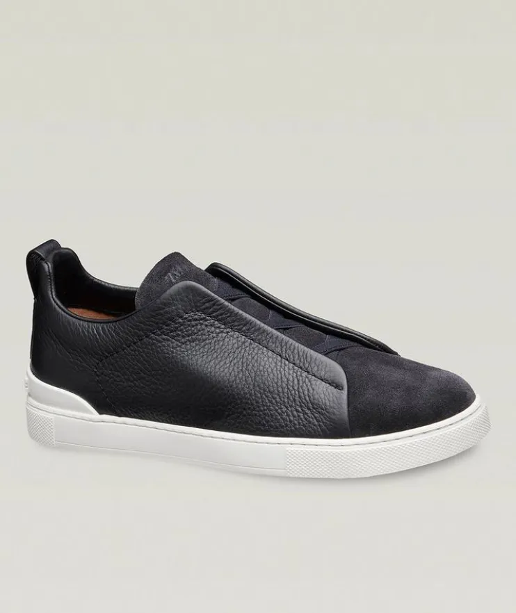 Triple Stitch Leather & Suede Sneakers