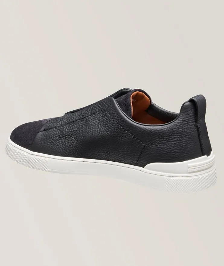 Triple Stitch Leather & Suede Sneakers