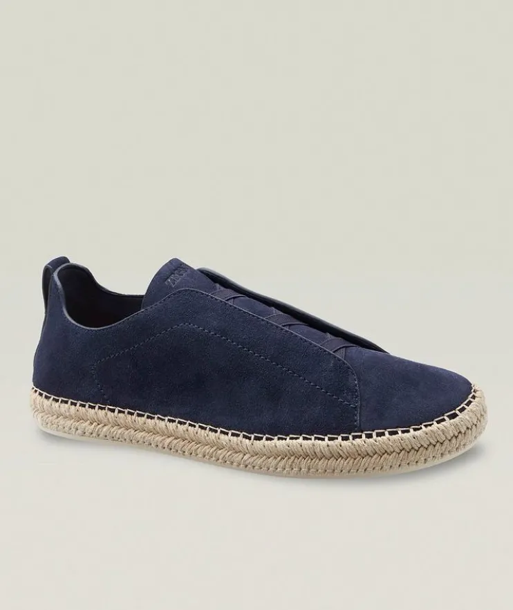 Triple Stitch Suede Espadrilles