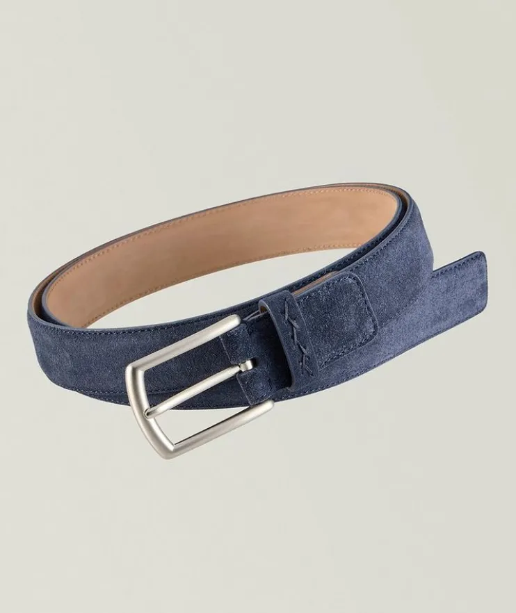 Triple Stitch Suede Belt