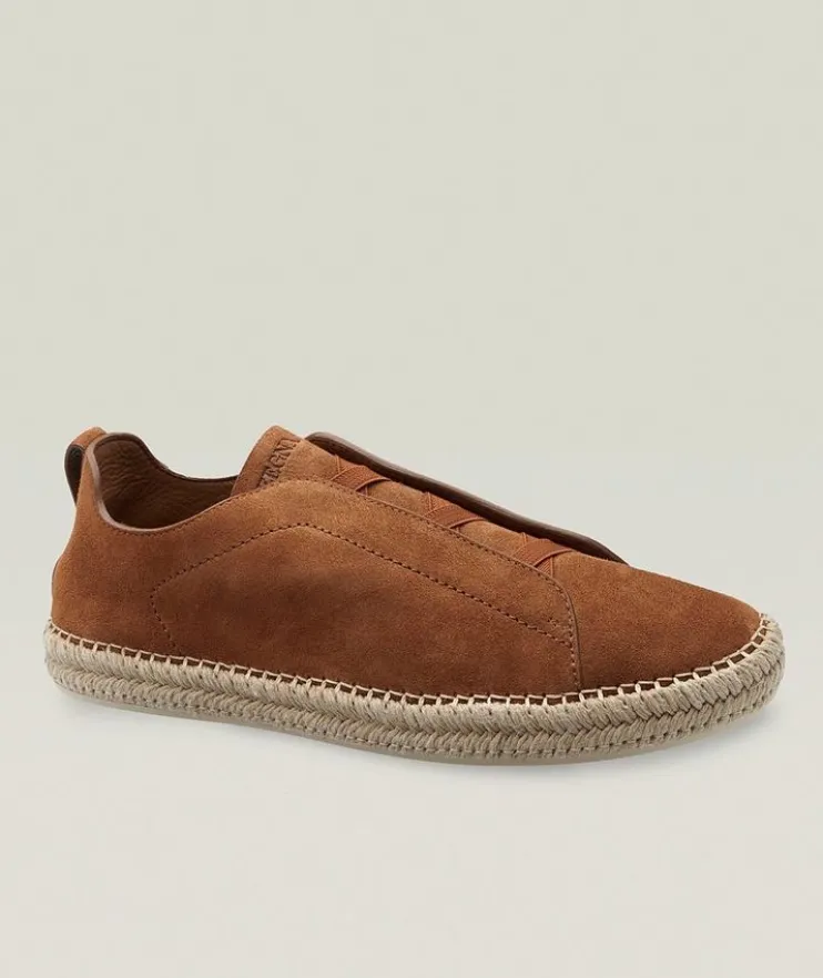 Triple Stitch Suede Espadrilles