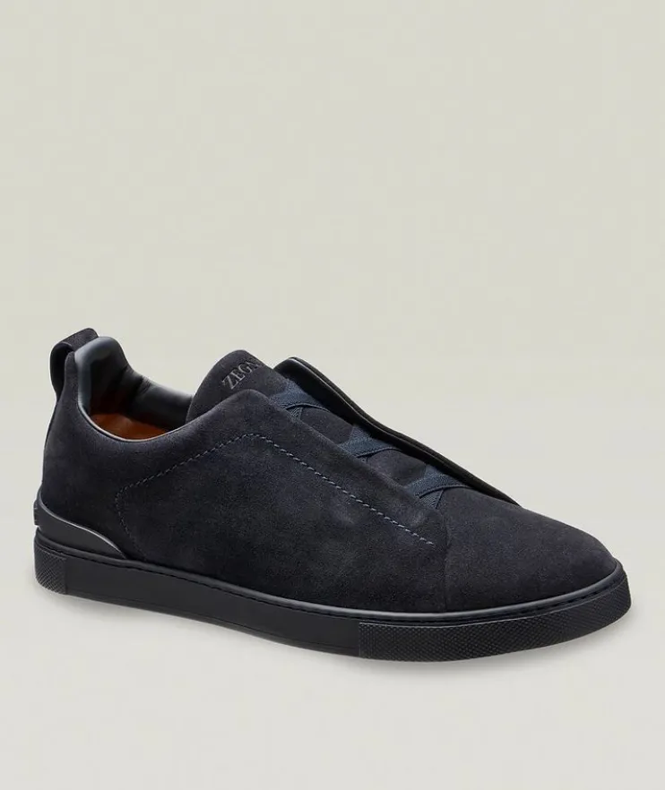 Triple Stitch Tonal Suede Sneakers