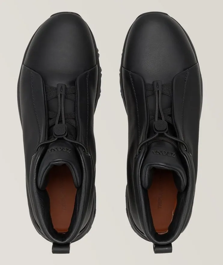 Triple Stitch Vetta Leather High-Top Sneakers