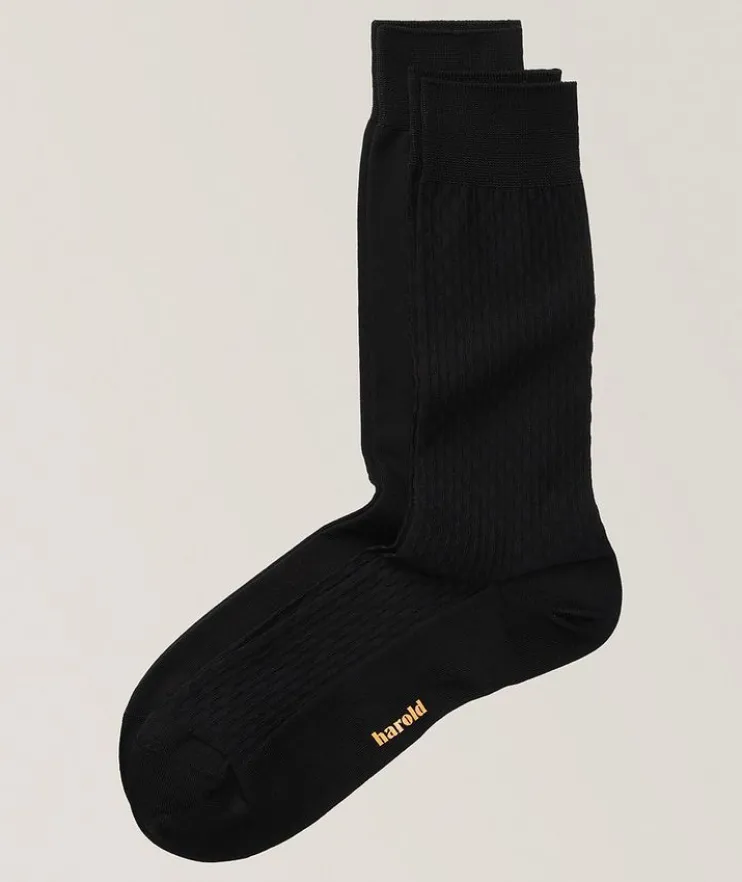 Two-Pack Textured & Flat Knit Socks