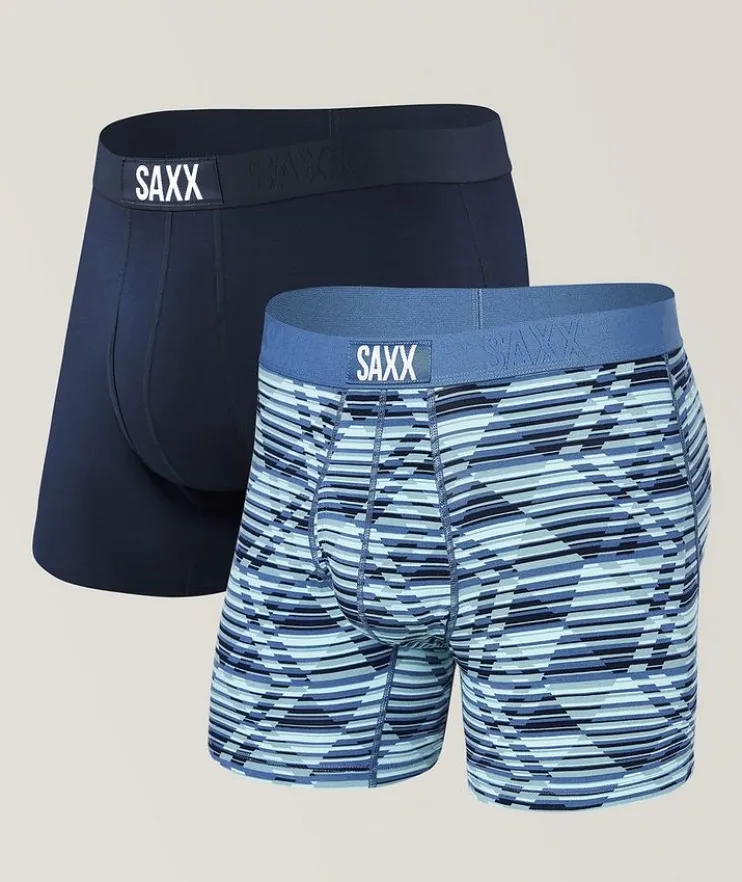 Two-Pack Ultra Solid & Striped Boxer Briefs