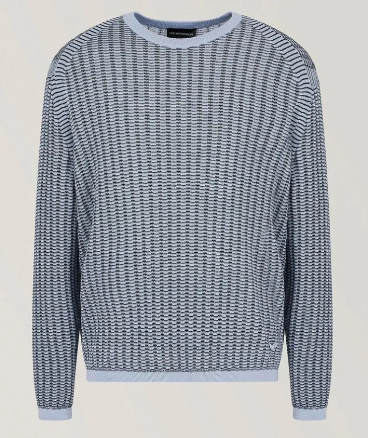 Two-Tone Stripe Wool-Blend Sweater