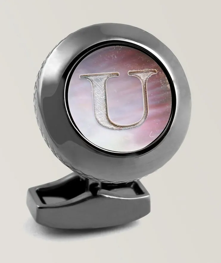 U' Engraved Personal Single Letter Cufflink