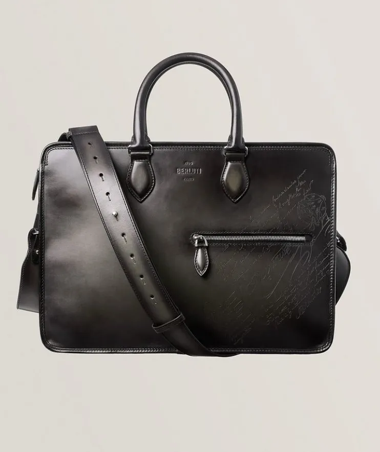 Un Jour Leather Scritto Briefcase