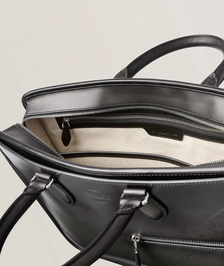 Un Jour Leather Scritto Briefcase