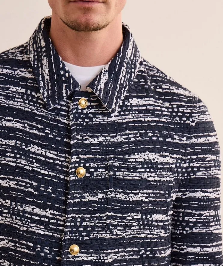 Utility Mélange Tulle Yarn Tweed Overshirt