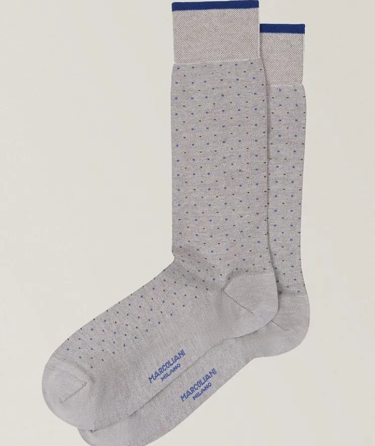 Varese Pindot Cotton-Blend Socks