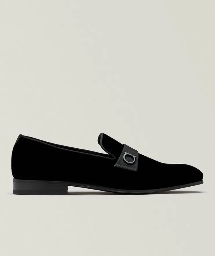 Velvet Grosgrain Gancio Loafers