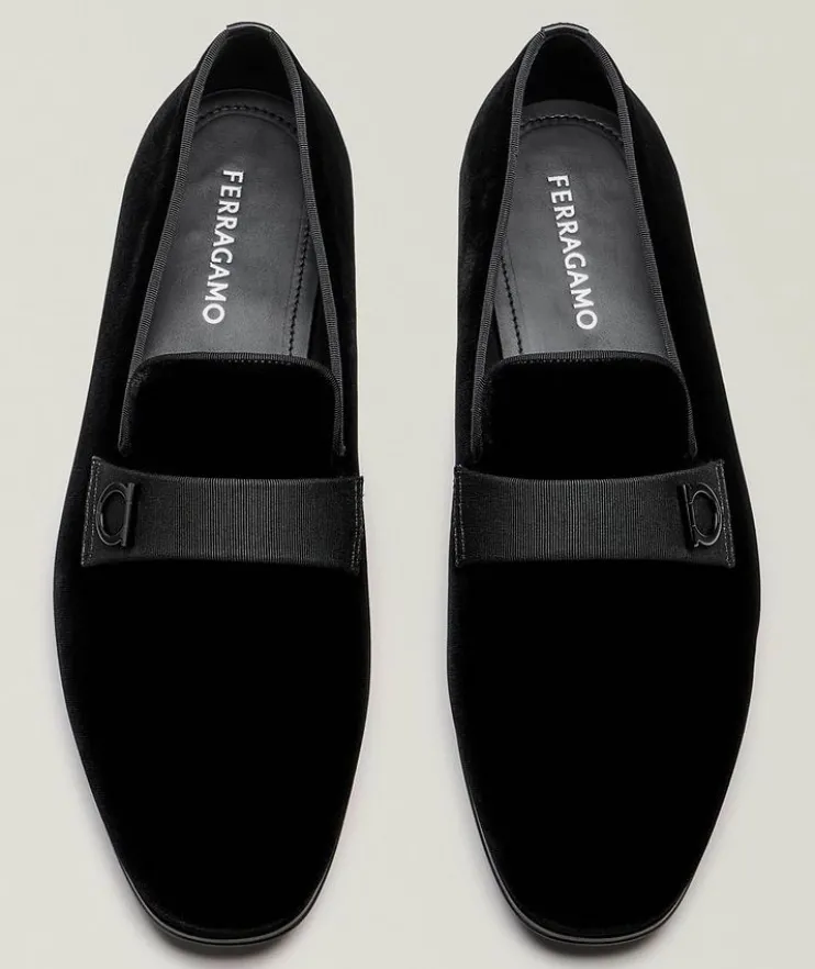 Velvet Grosgrain Gancio Loafers