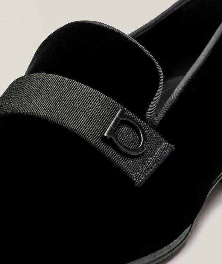 Velvet Grosgrain Gancio Loafers