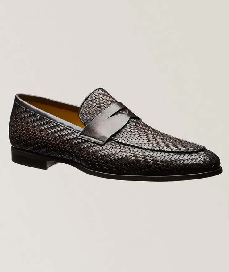 Venetian Woven Leather Penny Loafers
